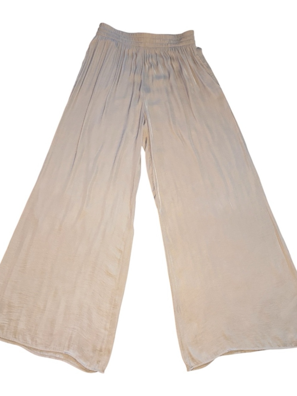 Women's Wide-Leg Palazzo Pants in Light Beige - Picture 3 of 4
